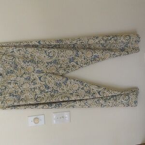 blue paisley palazzo summer casual elastic waist pants extra large beachy